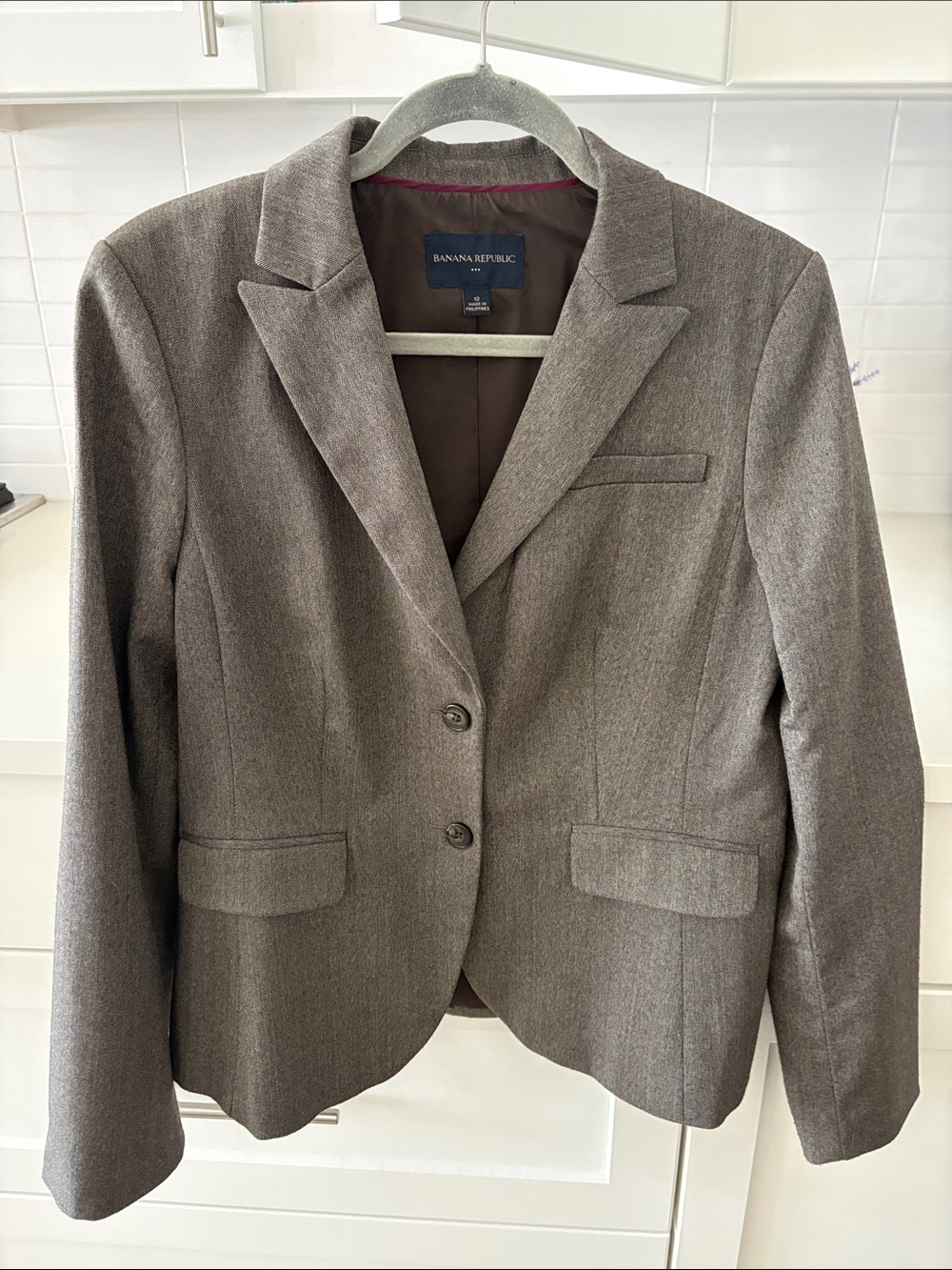 Banana Republic Taupe Gray Women's Tailored Blazer